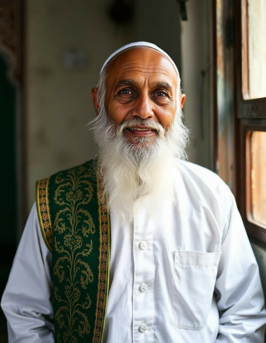 Portrait of the Khadim caretaker of Ajmer Sharif Dargah